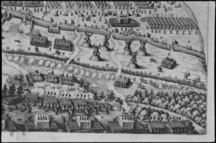 Werben (Elbe). Ausschnitt aus: Königlich Schwedisches Feldlager vor der Stadt, 1631, aus: Wollesen, Ernst: Chronik der altmärkischen Stadt Werben, 1898