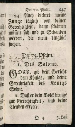 247-257, Der 72. Psalm. - Der 73. Psalm.