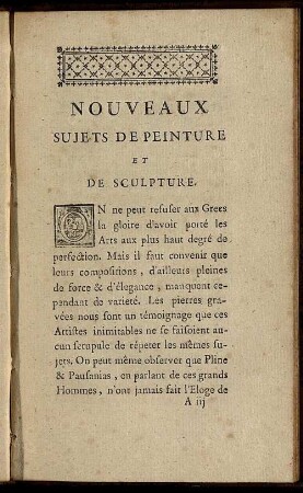 Nouveaux sujets de peinture et de sculpture