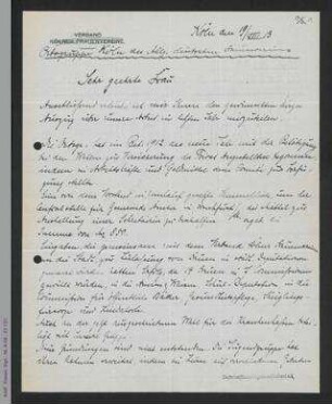Jahresbericht der Ortsgruppe Köln 1912-1913
