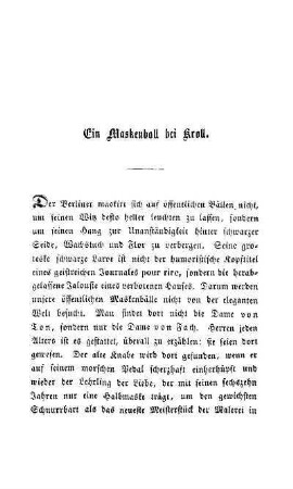 Ein Maskenball bei Kroll
