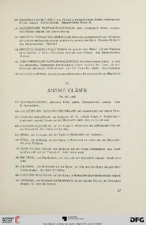 G. Antike Gläser (Nr. 437-502)