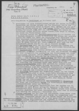 Bächlingen: Inspektionsbericht 1957