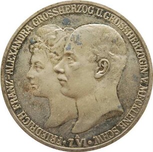 5 Mark - Vermählung des Großherzogs Friedrich Franz IV. mit Prinzessin Alexandra von Hannover und Cumberland