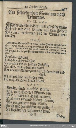 Am sechzehenden Sonntage nach Trinitatis. Esa. XL. v. 6. 7.