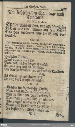 Am sechzehenden Sonntage nach Trinitatis. Esa. XL. v. 6. 7.