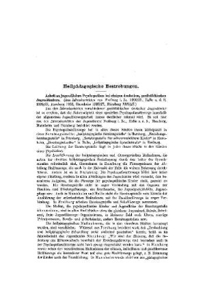 Heilpädagogische Bestrebungen