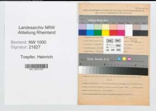 Entnazifizierung Heinrich Toepfer, geb. 01.11.1901 (Postschaffner)