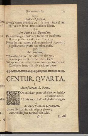 Centur. Quarta.