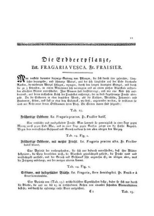 Die Erdbeerpflanze, Lat. Fragaria Vesca. Fr. Fraisier