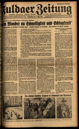 Ausgabe vom Donnerstag, den 11. April 1940.