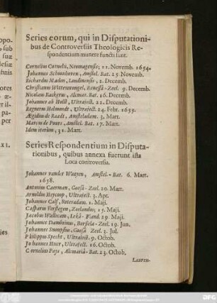 [Series Disputationum.]