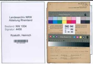 Entnazifizierung Heinrich Roskoth , geb. 15.10.1905 (Handlungsgehilfe)