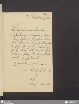 [list/próstwa wo pjenježny dar wot: Mikławš Žur, 23.10.1908]