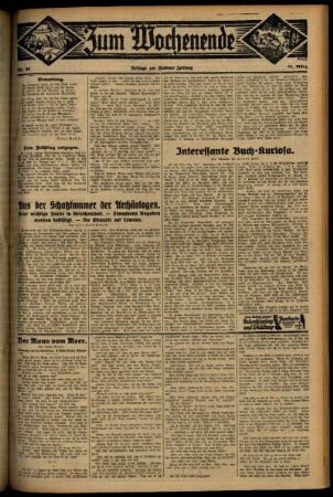 Zweite Ausgabe vom Sonntag, den 22. März 1931.