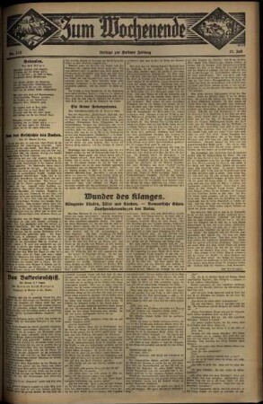 Zweite Ausgabe vom Sonntag, den 27. Juli 1930.