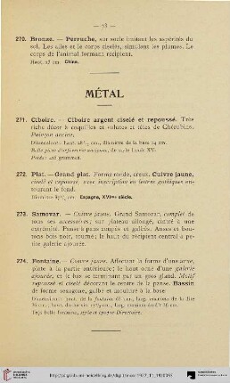 Métal (Nr. 271-274)