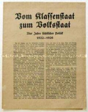 Aufruf der Deutschen Demokratischen Partei zur sächsischen Landtagswahl 1926