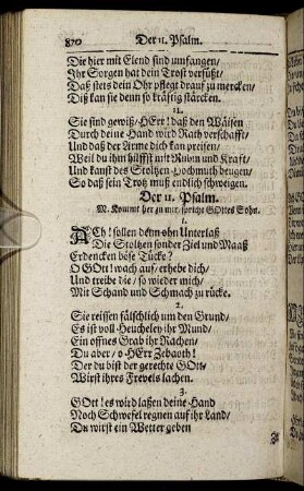 Der 11. Psalm. - Der 20. Psalm.