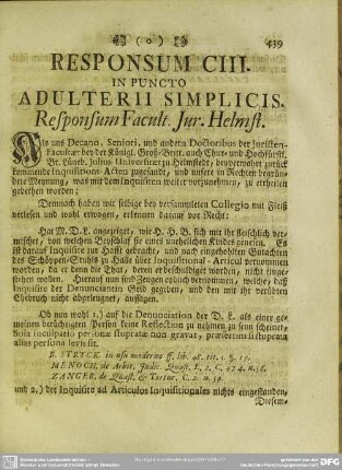 Responsum CIII. In Puncto Adulterii Simplicis