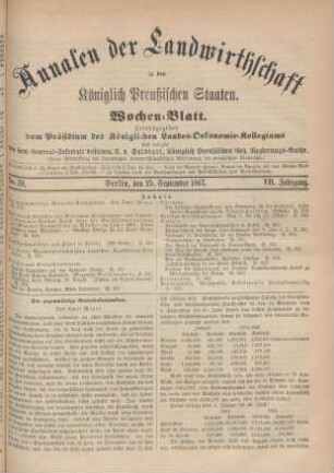 No. 39. Berlin, den 25. September 1867. VII. Jahrgang.