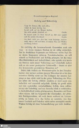 Einundzwanzigstes Kapitel: Erfolg und Mißerfolg