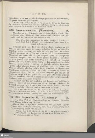 48. 1513, Sommersemester. [Wittenberg]