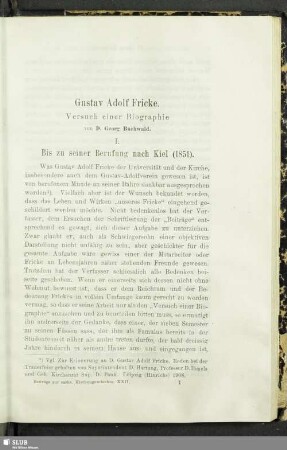 Gustav Adolf Fricke : Versuch einer Biographie