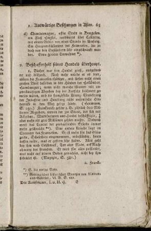 2. Beschaffenheit seines Handels überhaupt.