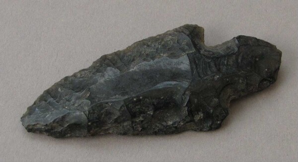 Arrowhead made from obsidian