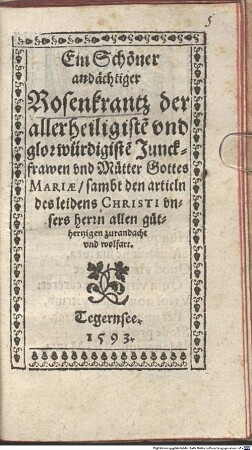 Ein Schöner andächtiger Rosenkranz