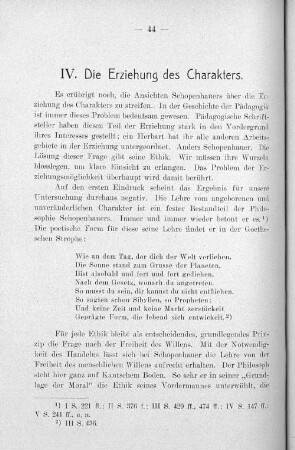 IV. Die Erziehung des Charakters.