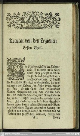 Tractat von den Legionen Erster Theil