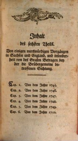 Leben des Herrn Nicolaus Ludwig Grafen und Herrn von Zinzendorf und Pottendorf, 6