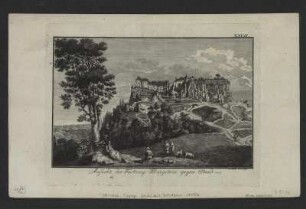 Ansicht von der Festung Königstein, Kupferstich, um 1778 : Ansicht der Festung Königstein gegen den Abend / C. G. Nestler del. et sculps. - [Dresden] , [um 1778]. - 1 Kunstbl. : Kupferstich ; 23 x 15 cm