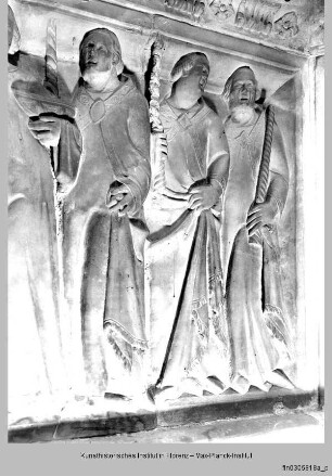 Grabmal des Guido Tarlati : Grabmal Guido Tarlati: Gisant und flankierende Figuren