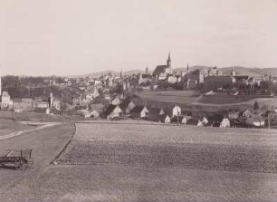 Bautzen, Blick vom Hummelberg auf die Stadt mit Petridom und Ortenburg