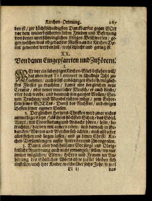 XX. Von denen Eingepfarrten und Zuhörern.
