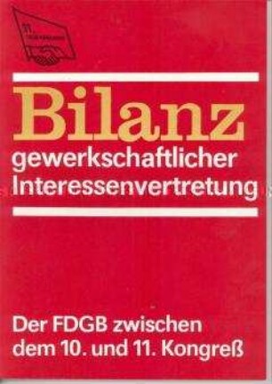 Broschüre zur Arbeit des FDGB
