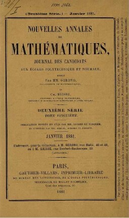 40: Nouvelles annales de mathématiques