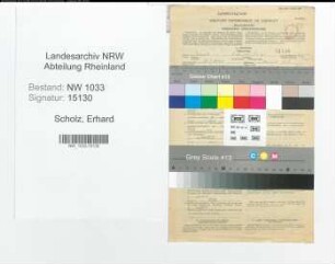 Entnazifizierung Erhard Scholz , geb. 23.01.1921 ()