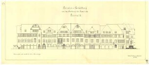 Fassaden-Gestaltung um das Rathaus der Gemeinde Benrath.