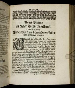 Neuer Beytrag zu dieser Sekretariatkunst.
