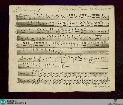Divertimentos - Don Mus.Ms. 428 : winds; E|b; ReiF 5.9