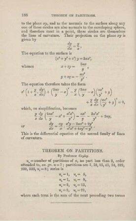 Theorem on partitions.