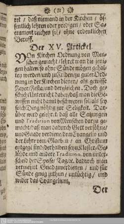 Der XV. Artickel