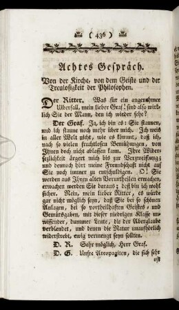 Achtes Gespräch.