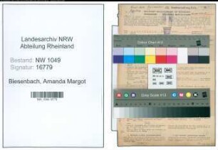 Entnazifizierung Amanda Margot Biesenbach , geb. 20.01.1897 (Schulsekretaerin)