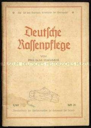 Broschüre für Wehrmachtssoldaten zur sogenannten Rassenpflege