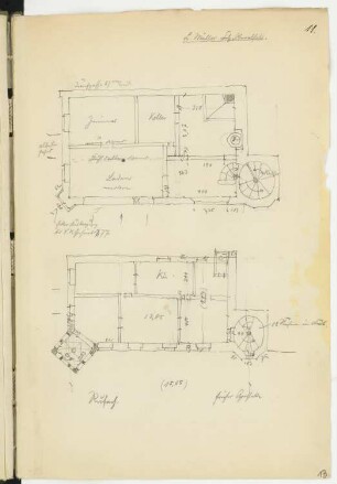 Wohnhaus, Rufach: Grundrisse (aus: Skizzen- und Fotoalbum 16)